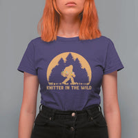 Knitting Bigfoot In The Wild Funny Gift T Shirt For Women - Wonder Print Shop