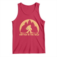 Knitting Bigfoot In The Wild Funny Gift Tank Top - Wonder Print Shop