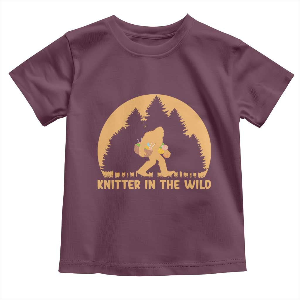 Knitting Bigfoot In The Wild Funny Gift Toddler T Shirt - Wonder Print Shop