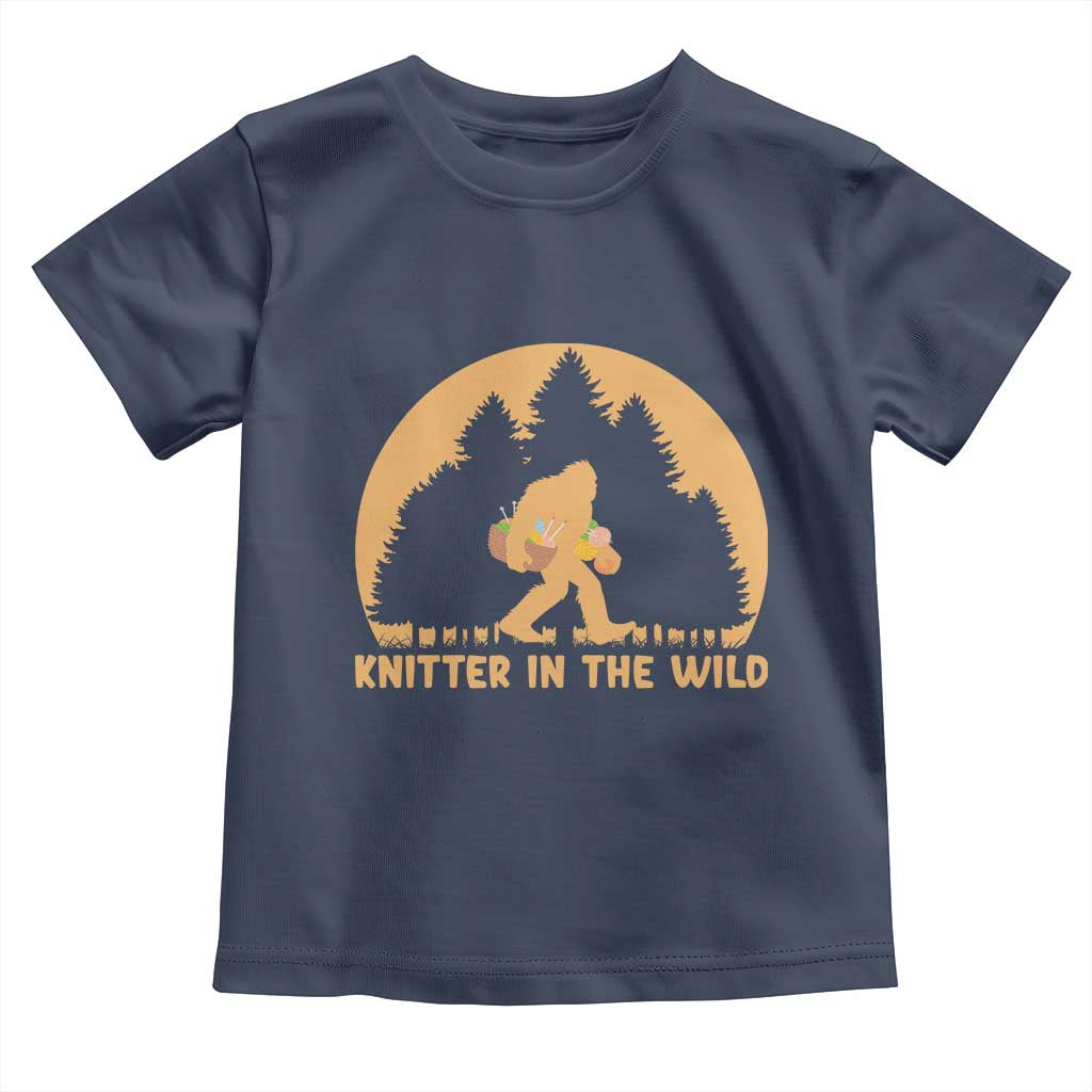 Knitting Bigfoot In The Wild Funny Gift Toddler T Shirt - Wonder Print Shop