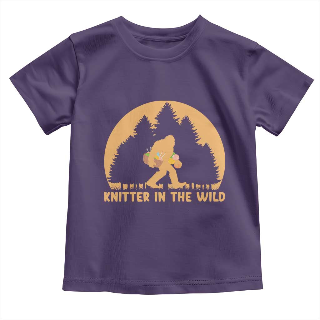 Knitting Bigfoot In The Wild Funny Gift Toddler T Shirt - Wonder Print Shop