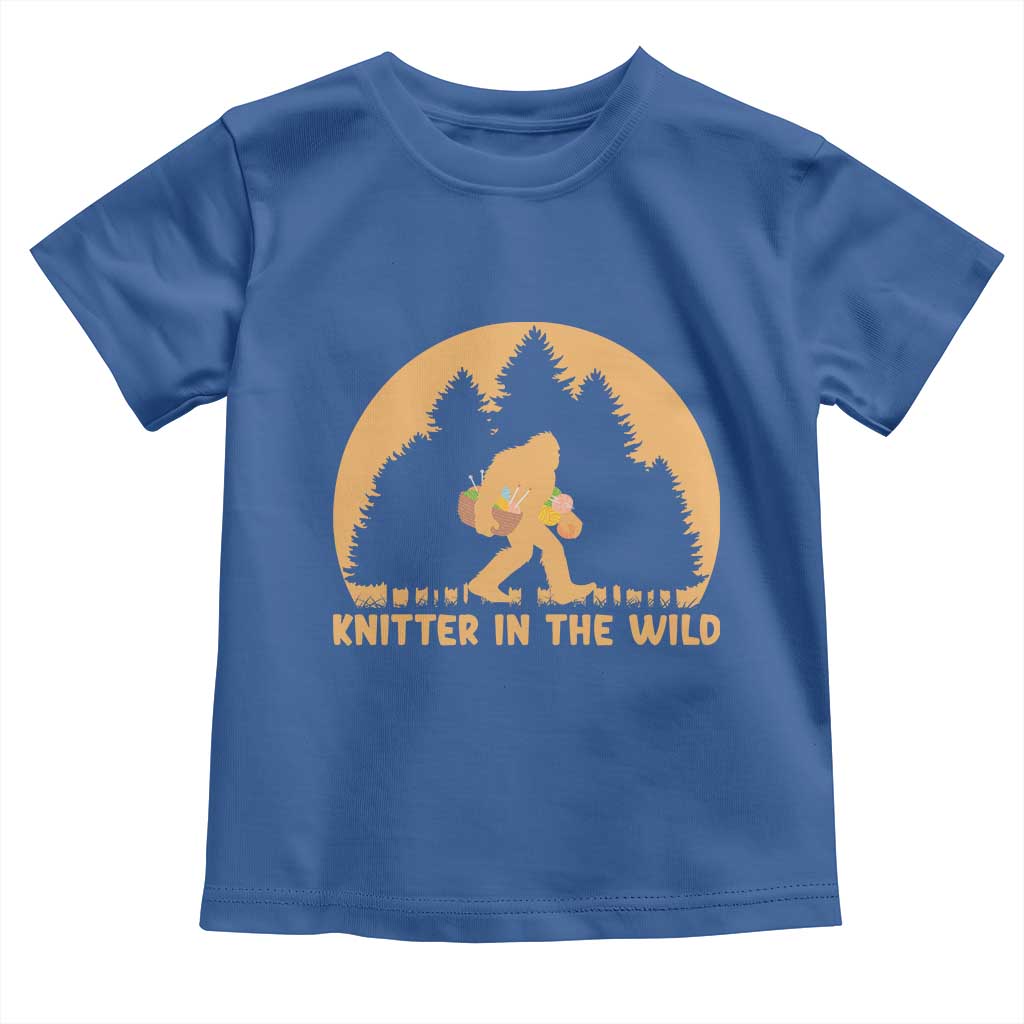 Knitting Bigfoot In The Wild Funny Gift Toddler T Shirt - Wonder Print Shop