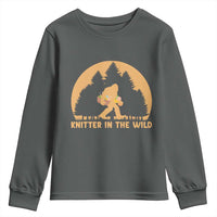 Knitting Bigfoot In The Wild Funny Gift Youth Sweatshirt - Wonder Print Shop