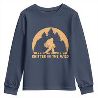 Knitting Bigfoot In The Wild Funny Gift Youth Sweatshirt - Wonder Print Shop