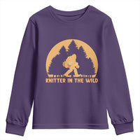 Knitting Bigfoot In The Wild Funny Gift Youth Sweatshirt - Wonder Print Shop
