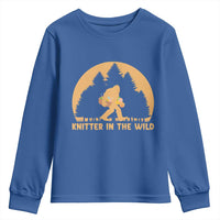 Knitting Bigfoot In The Wild Funny Gift Youth Sweatshirt - Wonder Print Shop