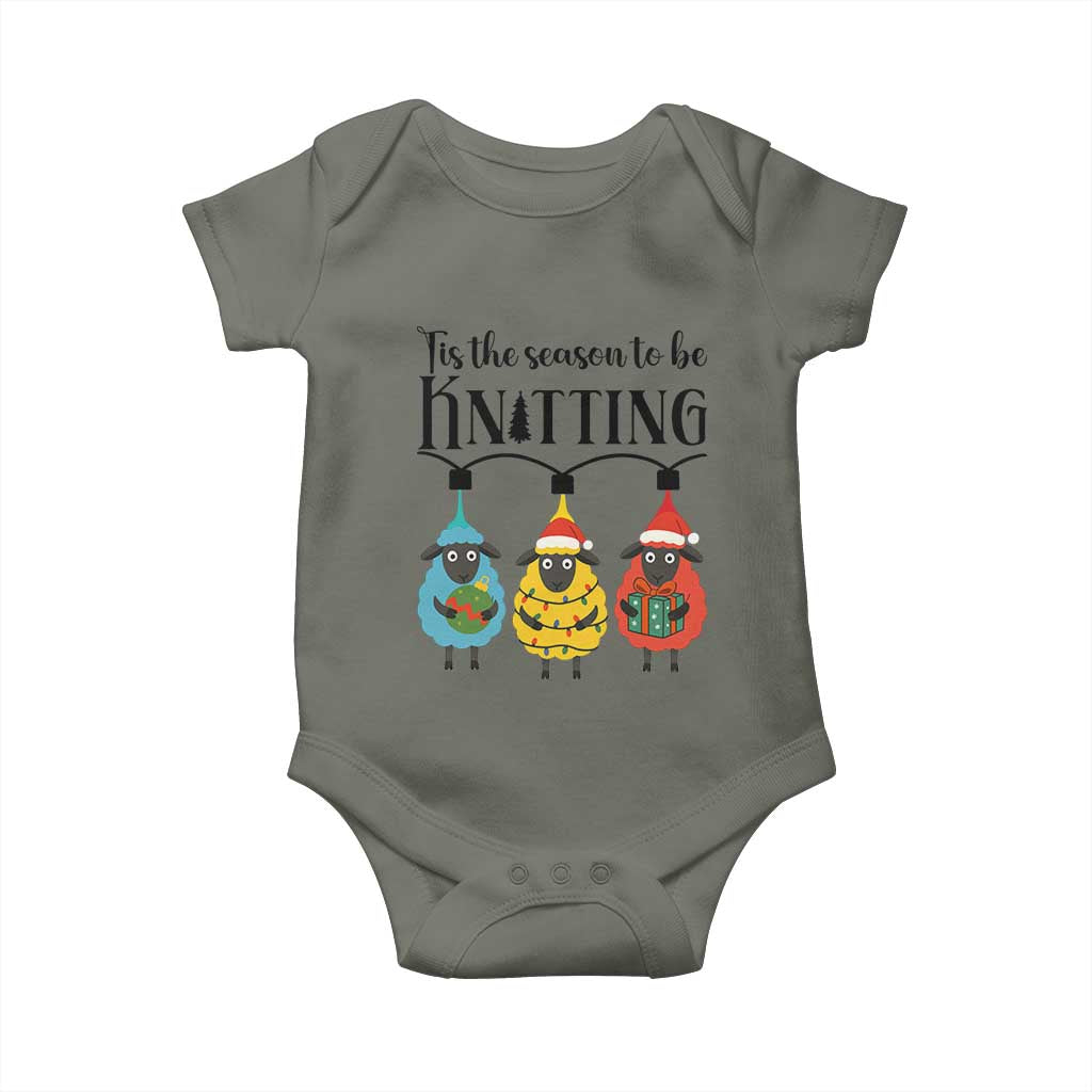 Tis The Season To Be Knitting Baby Onesie Christmas Gift - Wonder Print Shop