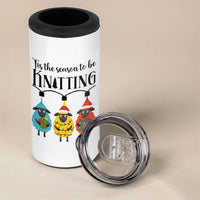Tis The Season To Be Knitting 4 in 1 Can Cooler Tumbler Christmas Gift - Wonder Print Shop