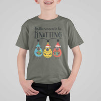 Tis The Season To Be Knitting T Shirt For Kid Christmas Gift - Wonder Print Shop