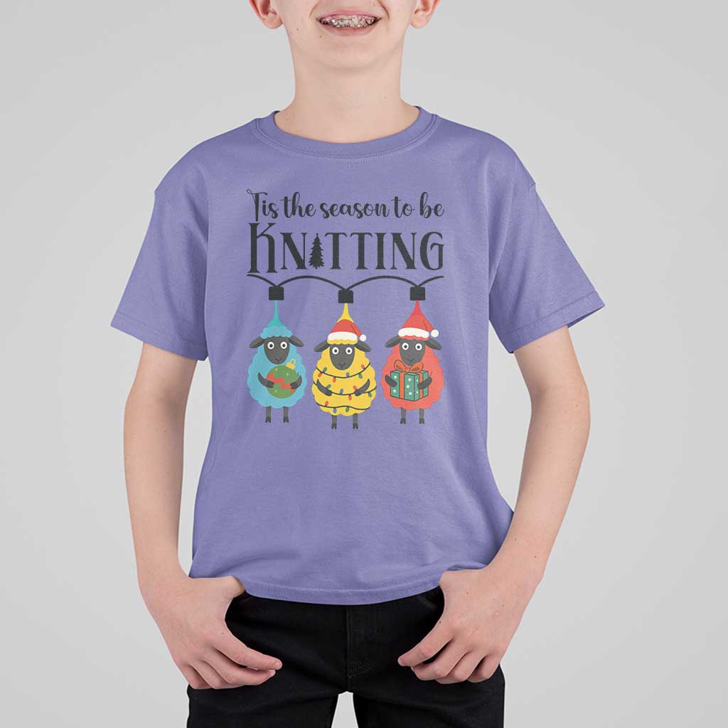 Tis The Season To Be Knitting T Shirt For Kid Christmas Gift - Wonder Print Shop
