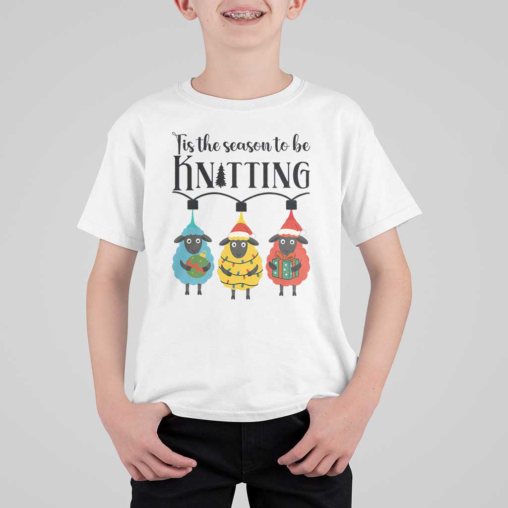 Tis The Season To Be Knitting T Shirt For Kid Christmas Gift - Wonder Print Shop