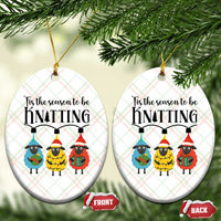 Tis The Season To Be Knitting Ceramic Ornament Xmas Gift - Wonder Print Shop