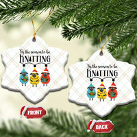 Tis The Season To Be Knitting Ceramic Ornament Xmas Gift - Wonder Print Shop