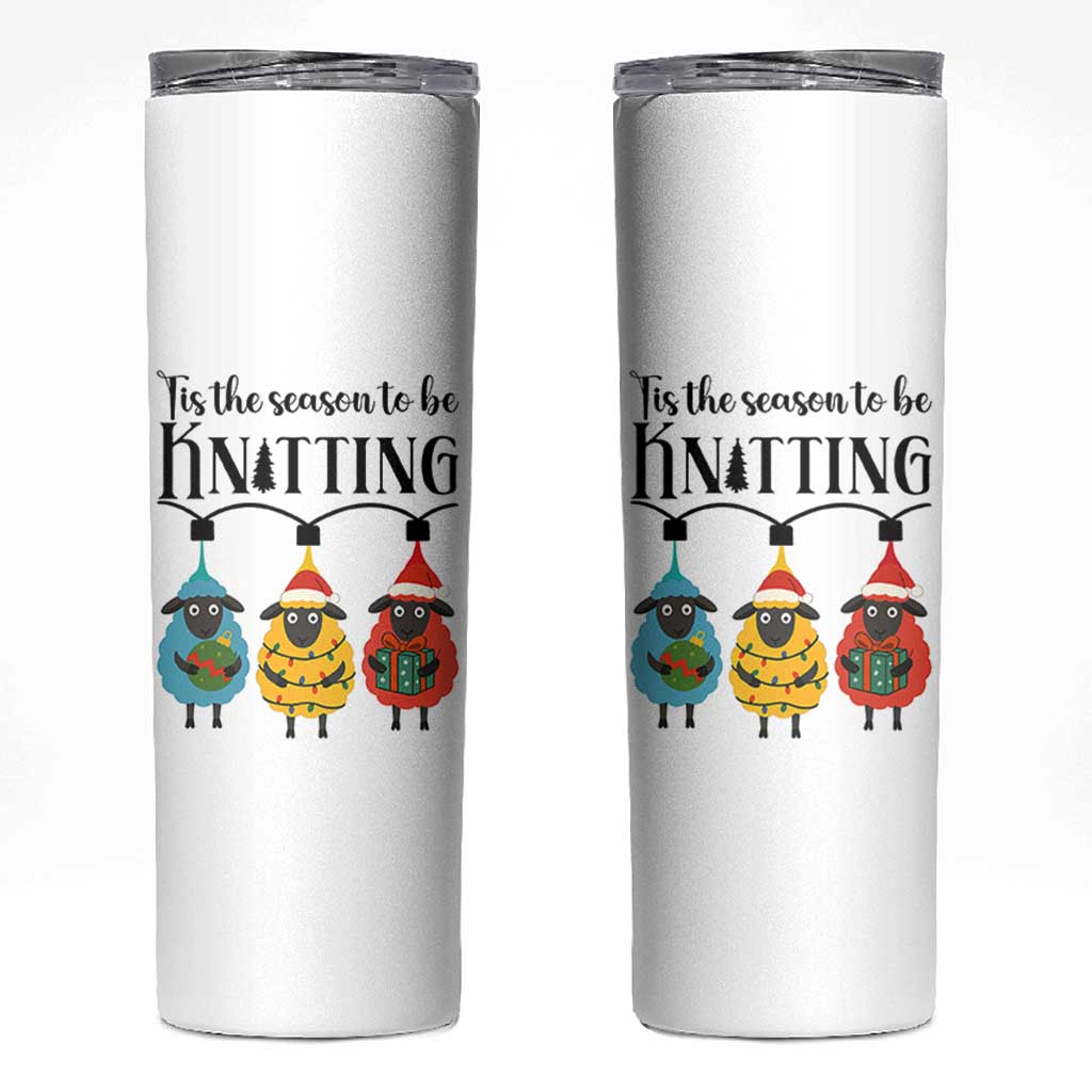 Tis The Season To Be Knitting Skinny Tumbler Christmas Gift - Wonder Print Shop