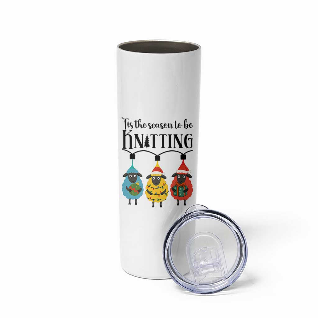 Tis The Season To Be Knitting Skinny Tumbler Christmas Gift - Wonder Print Shop