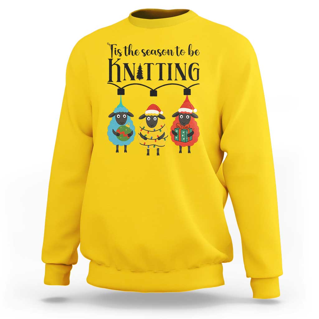 Tis The Season To Be Knitting Sweatshirt Christmas Gift - Wonder Print Shop