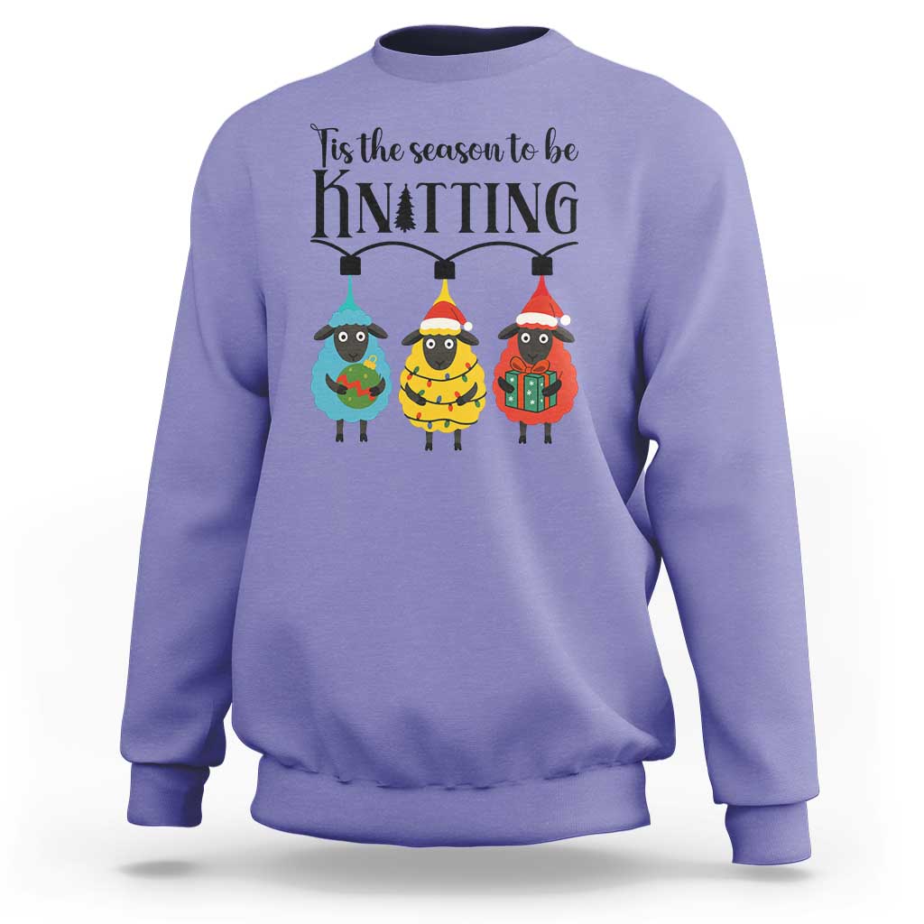 Tis The Season To Be Knitting Sweatshirt Christmas Gift - Wonder Print Shop