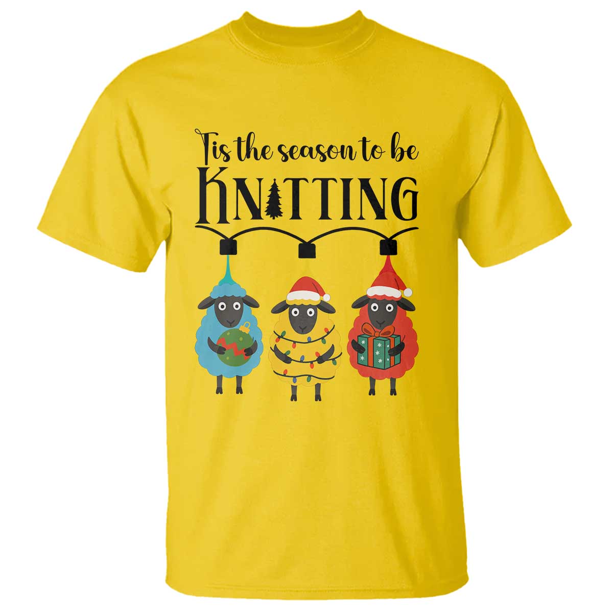 Tis The Season To Be Knitting T Shirt Christmas Gift - Wonder Print Shop