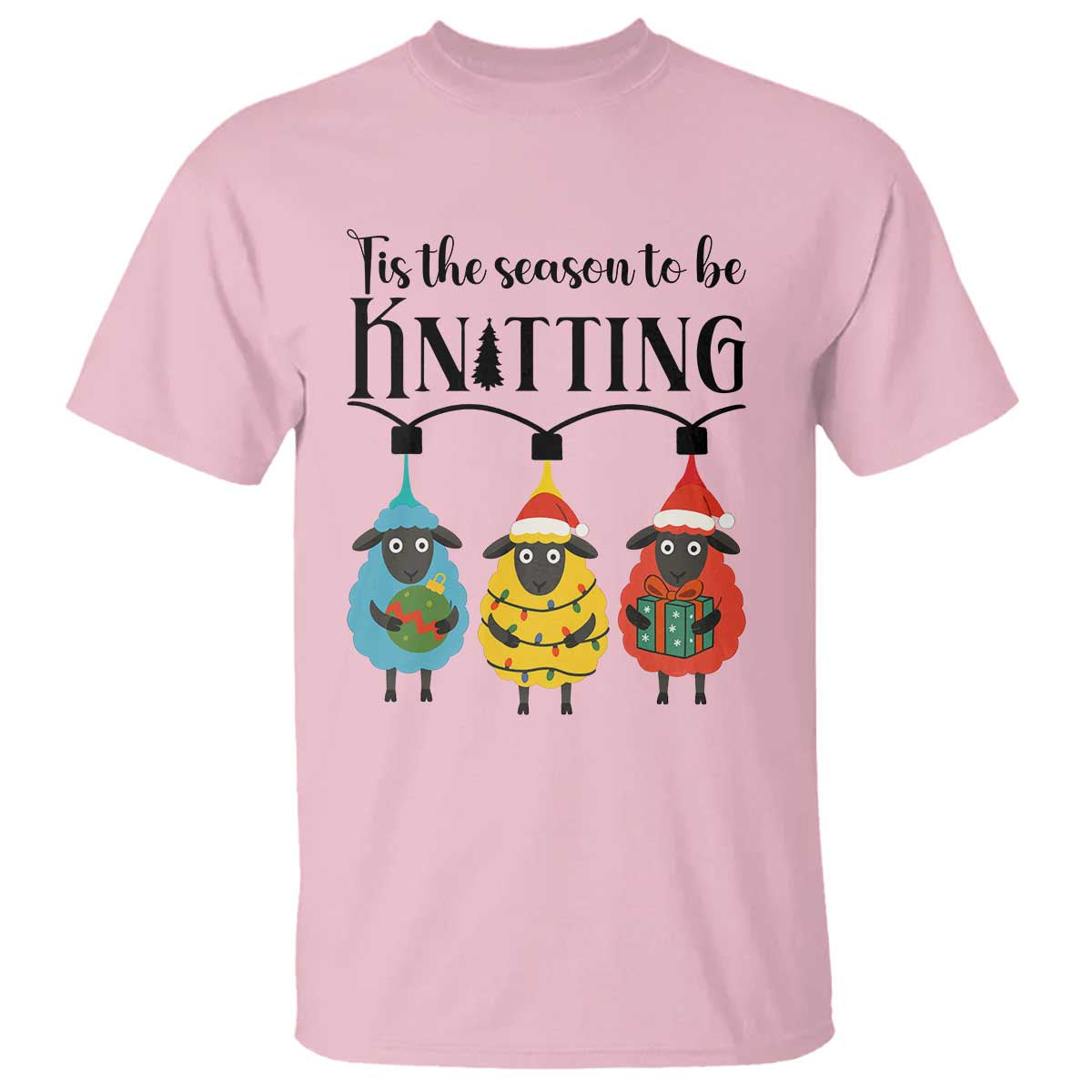Tis The Season To Be Knitting T Shirt Christmas Gift - Wonder Print Shop