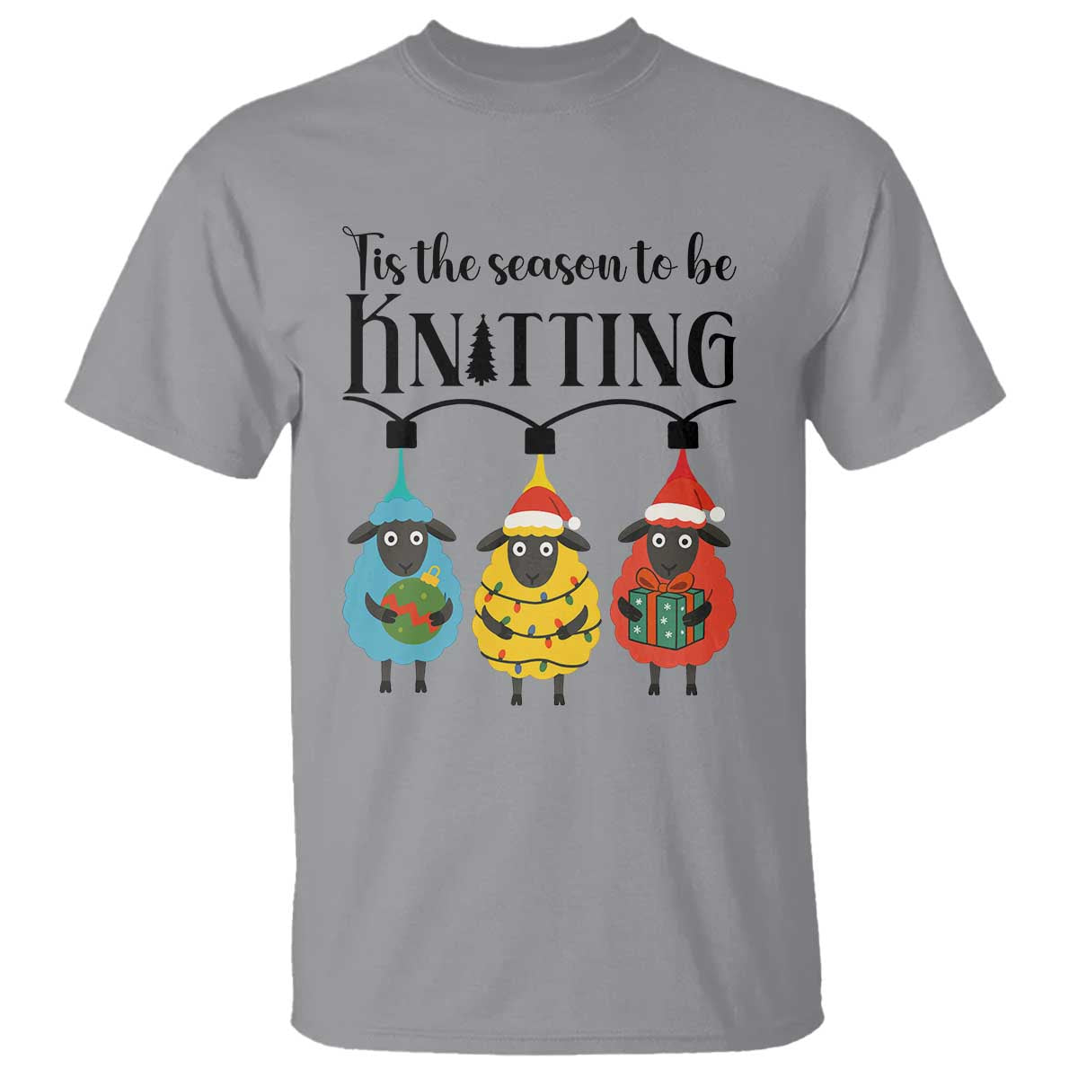 Tis The Season To Be Knitting T Shirt Christmas Gift - Wonder Print Shop