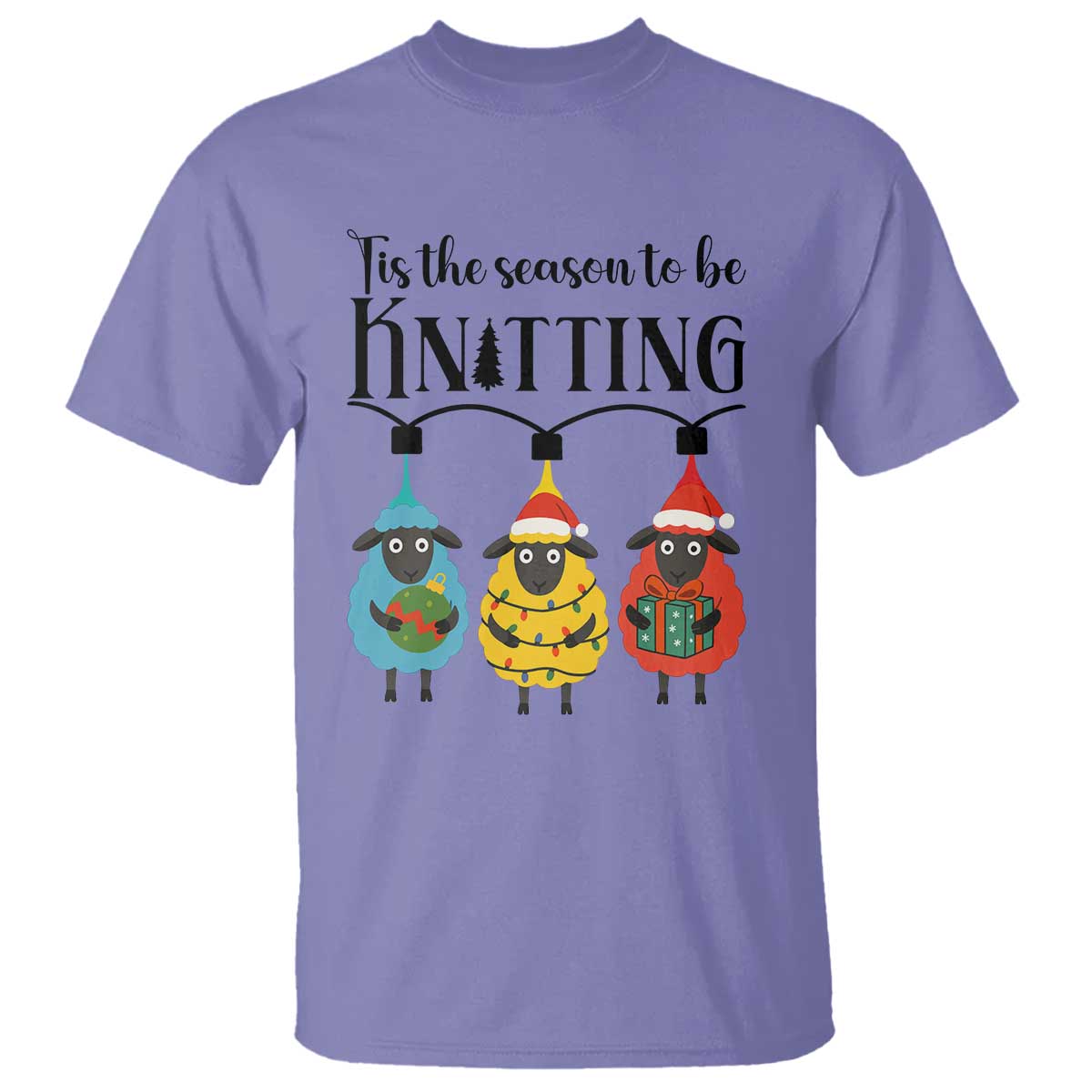 Tis The Season To Be Knitting T Shirt Christmas Gift - Wonder Print Shop