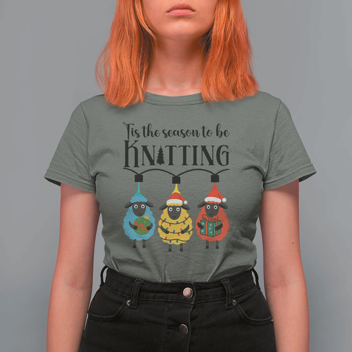 Tis The Season To Be Knitting T Shirt For Women Christmas Gift - Wonder Print Shop