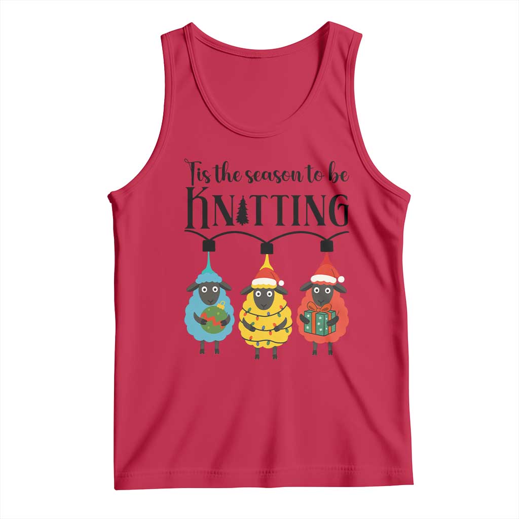 Tis The Season To Be Knitting Tank Top Christmas Gift - Wonder Print Shop