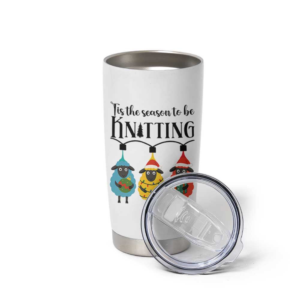 Tis The Season To Be Knitting Tumbler Cup Christmas Gift - Wonder Print Shop