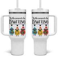 Tis The Season To Be Knitting Tumbler With Handle Christmas Gift - Wonder Print Shop