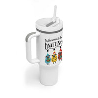 Tis The Season To Be Knitting Tumbler With Handle Christmas Gift - Wonder Print Shop