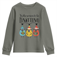 Tis The Season To Be Knitting Youth Sweatshirt Christmas Gift - Wonder Print Shop