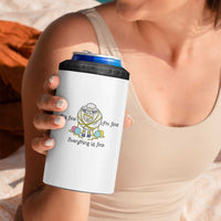 Its Fine I am Fine Everything Is Fine 4 in 1 Can Cooler Tumbler Funny Sheep Yarn Chaos - Wonder Print Shop