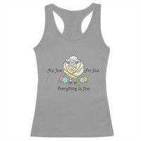 Its Fine I am Fine Everything Is Fine Racerback Tank Top Funny Sheep Yarn Chaos - Wonder Print Shop