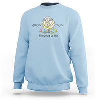 Its Fine I am Fine Everything Is Fine Sweatshirt Funny Sheep Yarn Chaos - Wonder Print Shop