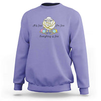 Its Fine I am Fine Everything Is Fine Sweatshirt Funny Sheep Yarn Chaos - Wonder Print Shop