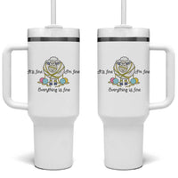 Its Fine I am Fine Everything Is Fine Tumbler With Handle Funny Sheep Yarn Chaos - Wonder Print Shop