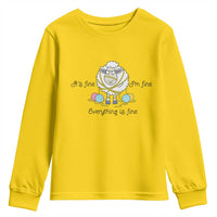Its Fine I am Fine Everything Is Fine Youth Sweatshirt Funny Sheep Yarn Chaos - Wonder Print Shop