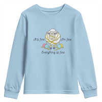 Its Fine I am Fine Everything Is Fine Youth Sweatshirt Funny Sheep Yarn Chaos - Wonder Print Shop