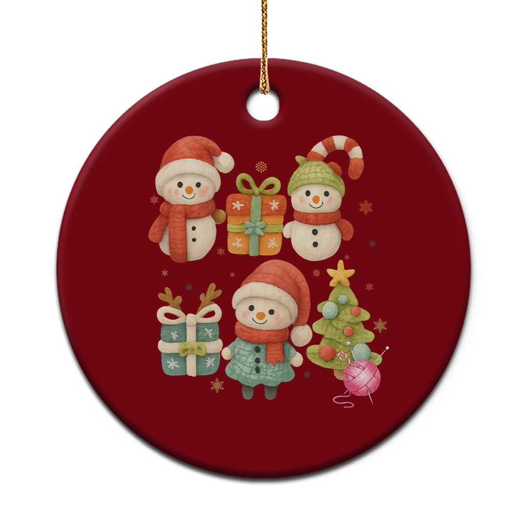 Crochet Xmas Ceramic Ornament Funny Xmas Gift For Crocheter - Wonder Print Shop