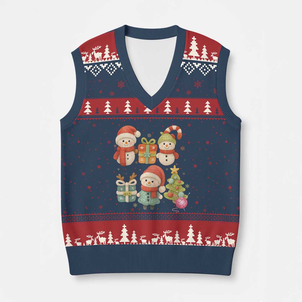 Crochet Xmas V-Neck Knit Sweater Vest Funny Xmas Gift For Crocheter - Wonder Print Shop