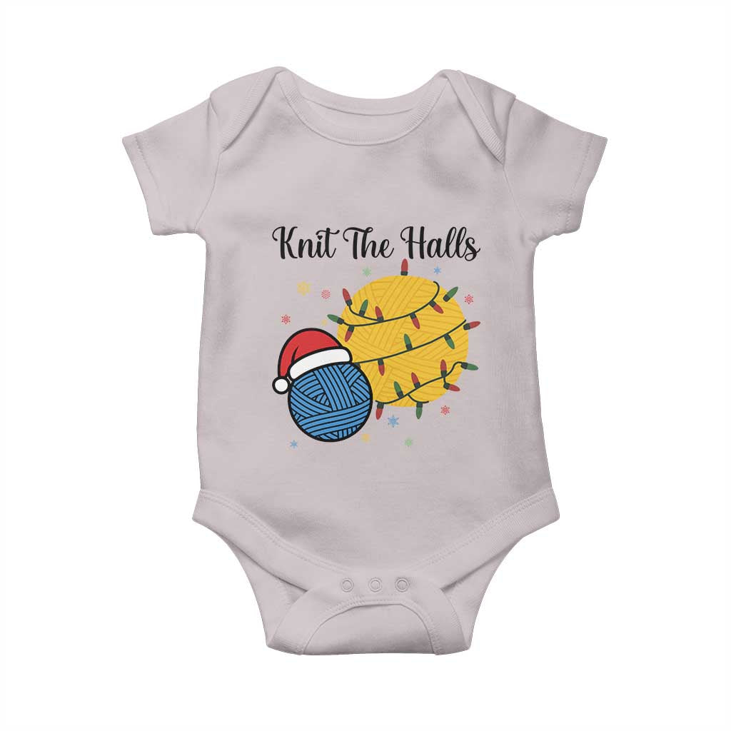 Knit The Halls Baby Onesie Funny Knitters Christmas Gift - Wonder Print Shop