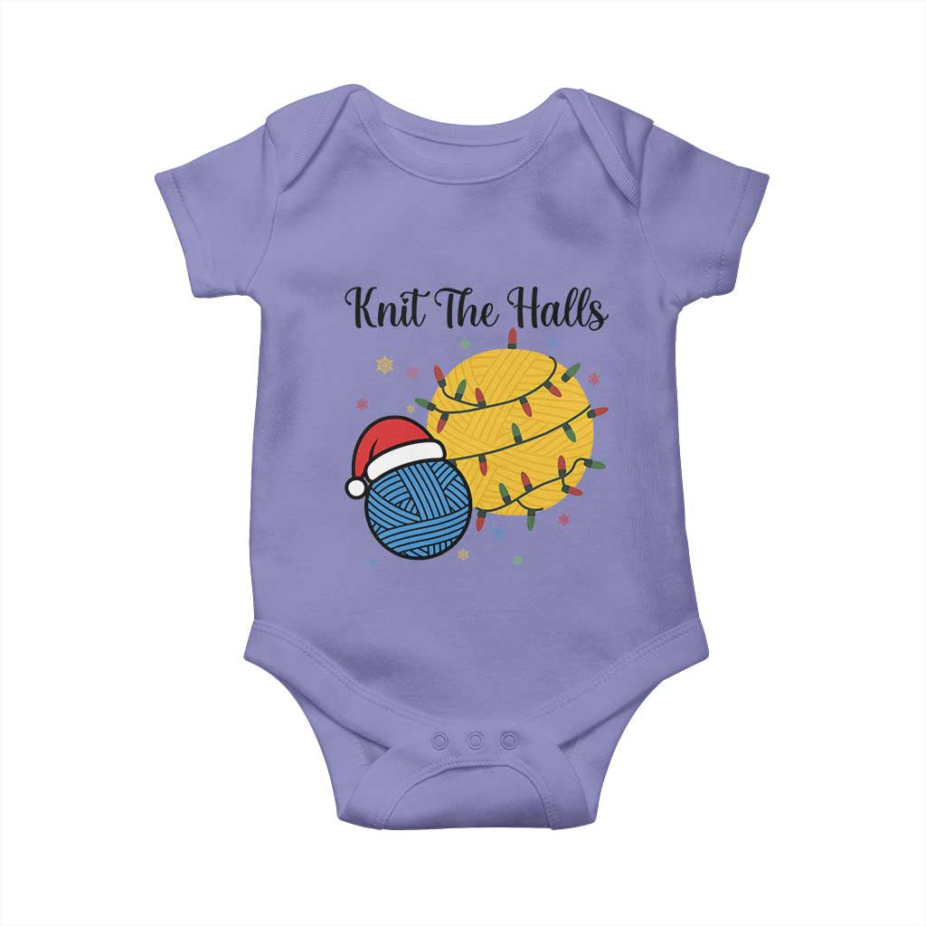 Knit The Halls Baby Onesie Funny Knitters Christmas Gift - Wonder Print Shop