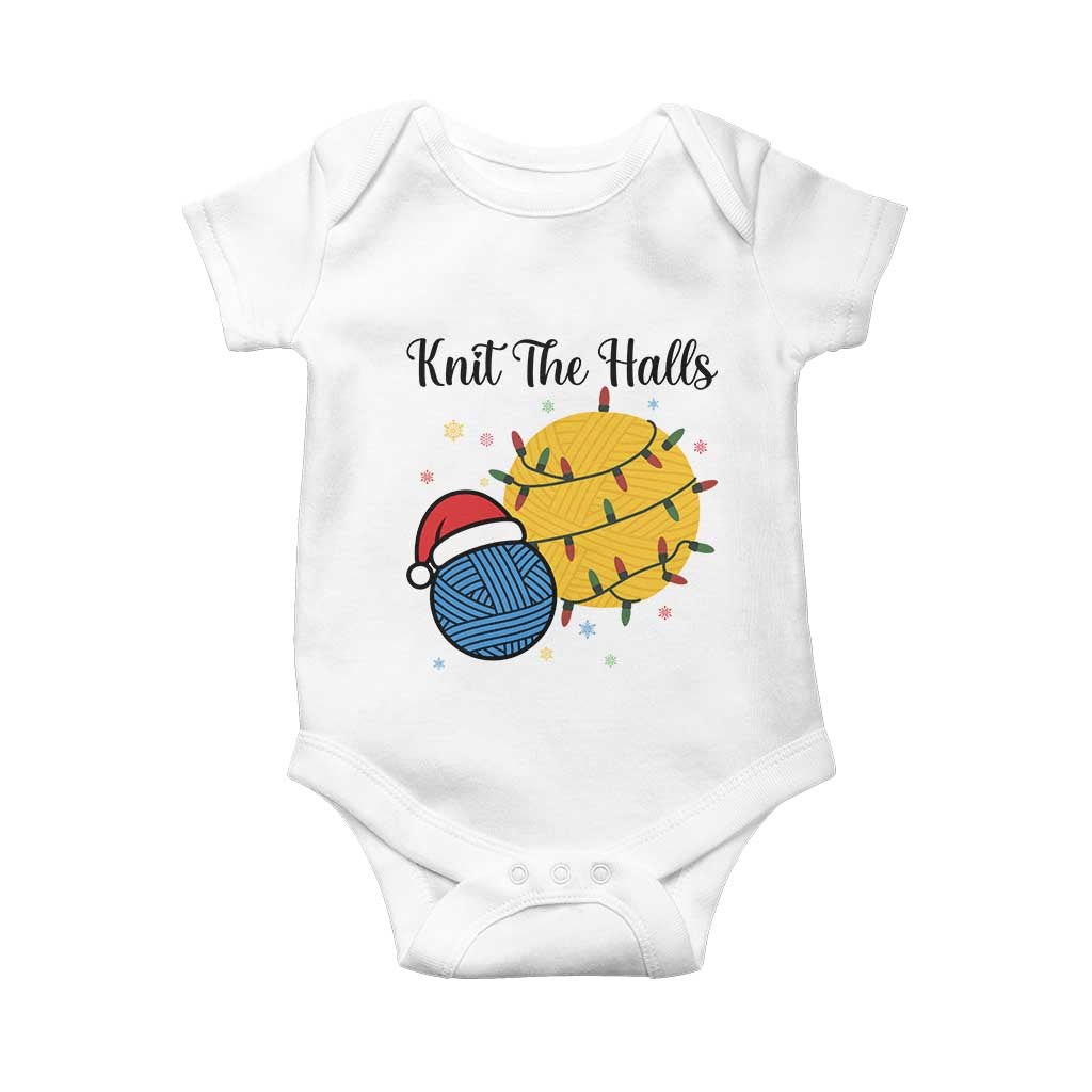 Knit The Halls Baby Onesie Funny Knitters Christmas Gift - Wonder Print Shop