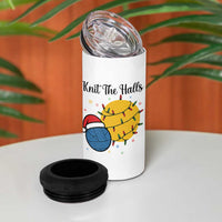 Knit The Halls 4 in 1 Can Cooler Tumbler Funny Knitters Christmas Gift - Wonder Print Shop