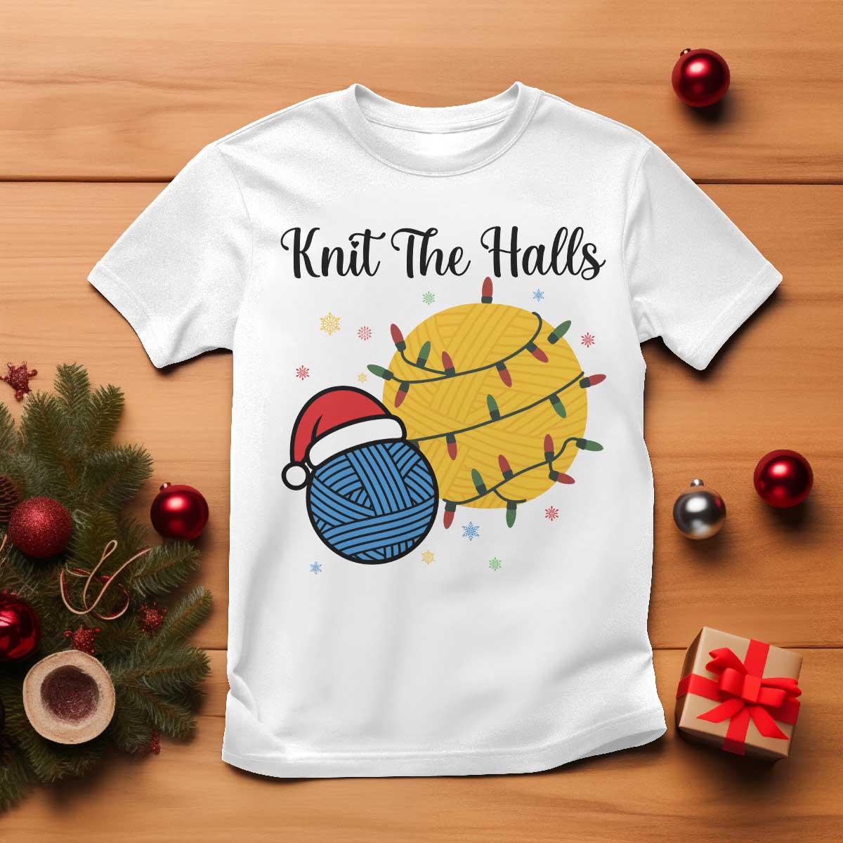 Knit The Halls T Shirt Funny Knitters Christmas Gift - Wonder Print Shop