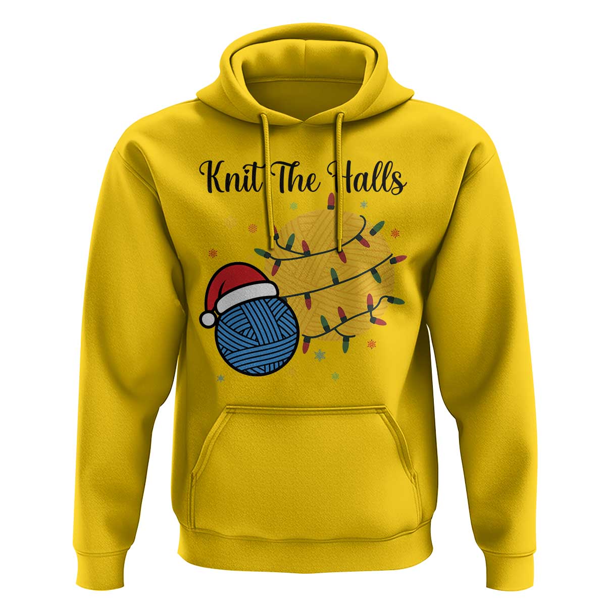 Knit The Halls Hoodie Funny Knitters Christmas Gift - Wonder Print Shop