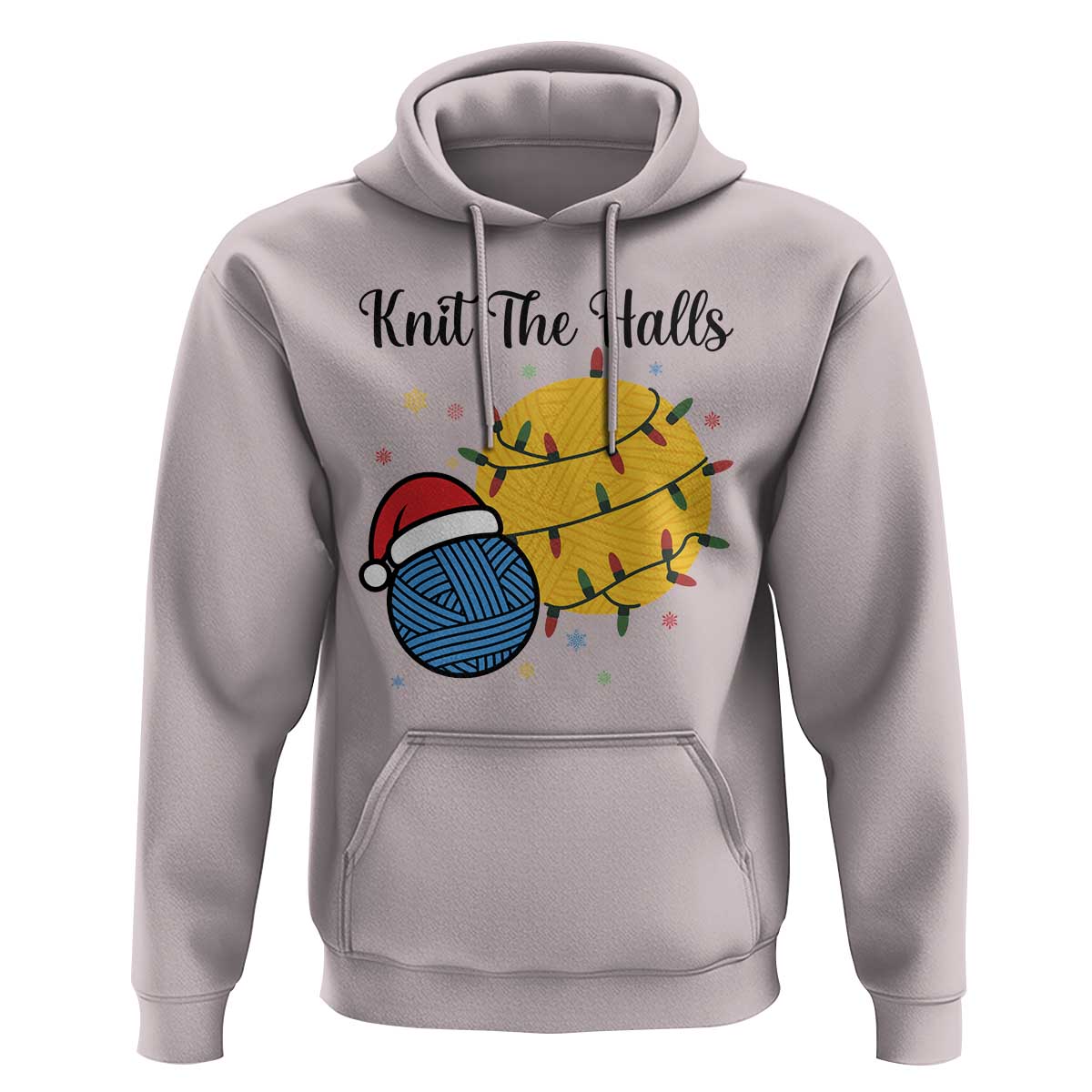Knit The Halls Hoodie Funny Knitters Christmas Gift - Wonder Print Shop