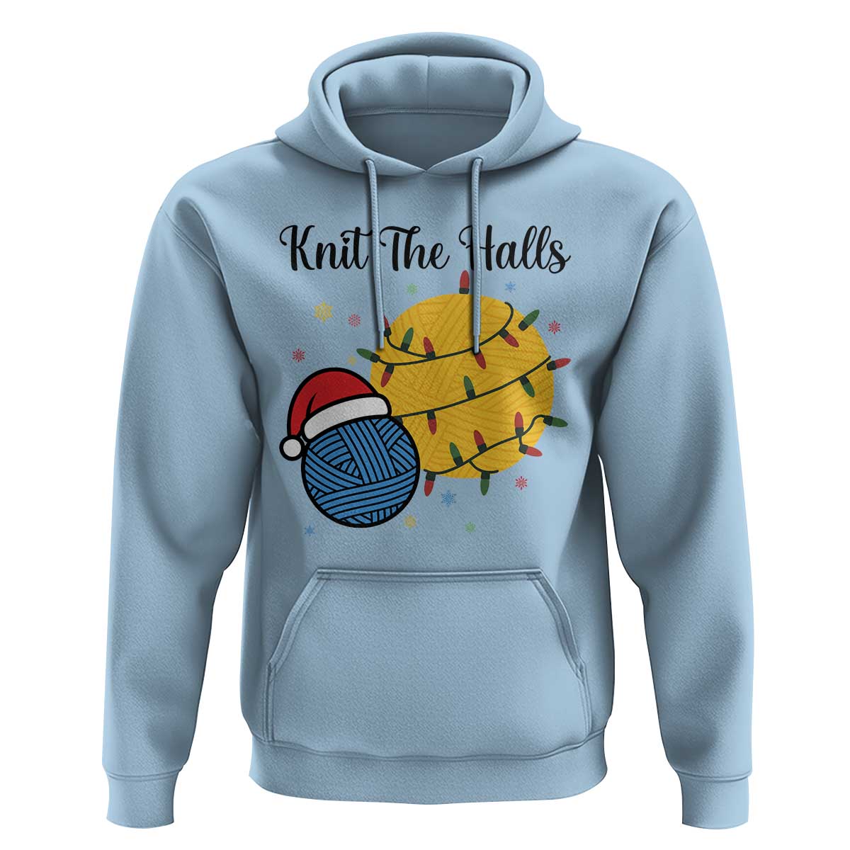 Knit The Halls Hoodie Funny Knitters Christmas Gift - Wonder Print Shop