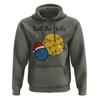 Knit The Halls Hoodie Funny Knitters Christmas Gift - Wonder Print Shop