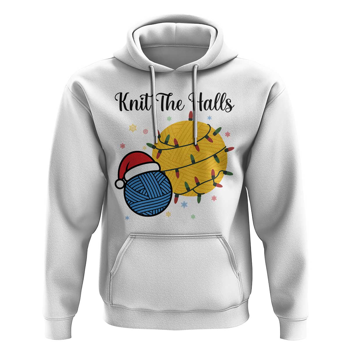 Knit The Halls Hoodie Funny Knitters Christmas Gift - Wonder Print Shop